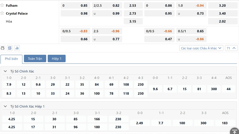 Bang Ty Le Keo Fulham Vs Crystal Palace (1)